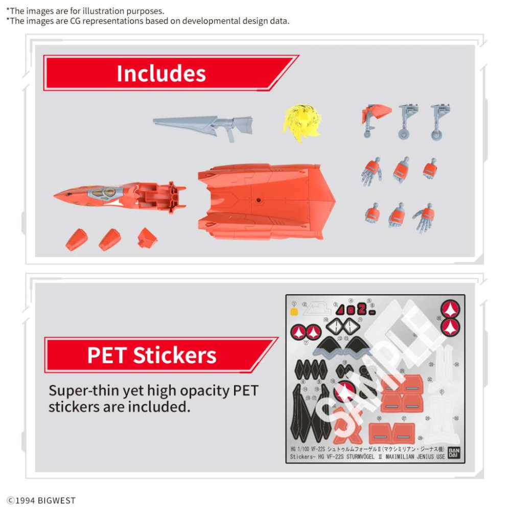 HG VF-22S Sturmvogel II (Milia Farina Jenius Use) 1/100 Plamo UK Stock