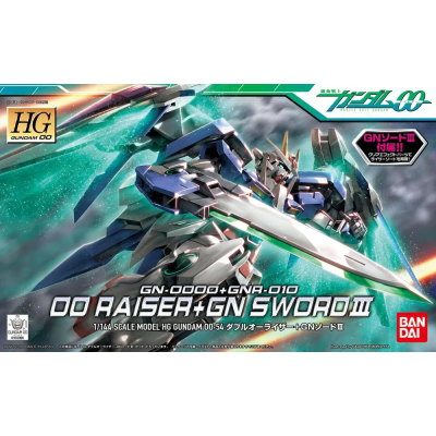 HG GN-0000 + GNR-010 00 Raiser + GN Sword III 1/144 Gupla UK Stock