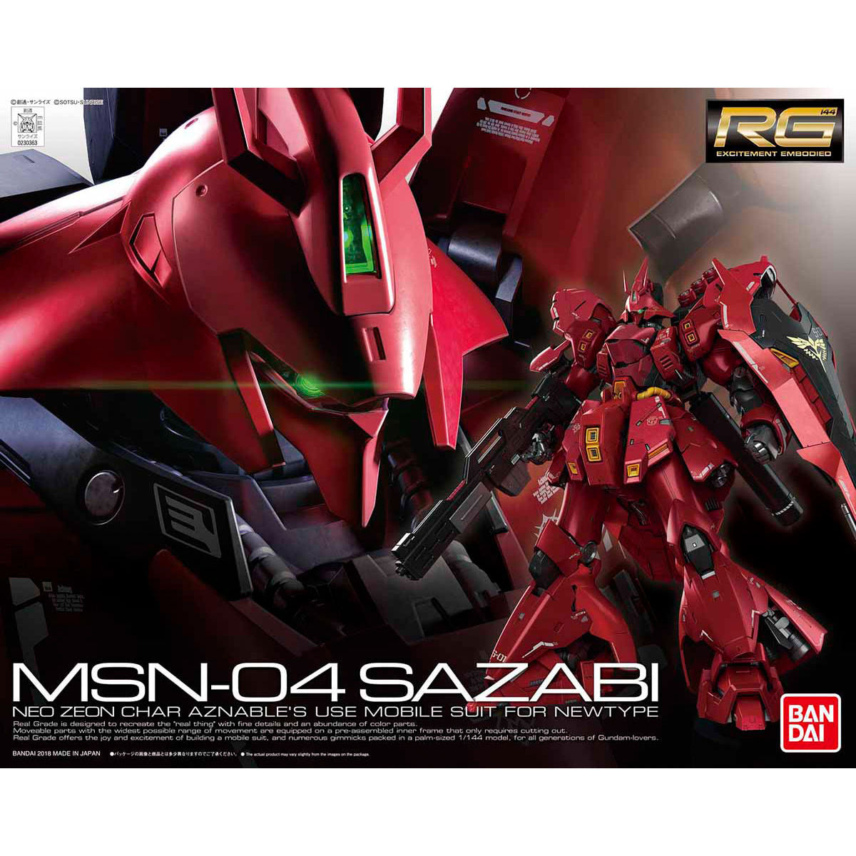 RG 1/144 MSN-04 SAZABI 海外版 RG MSN-04 Sazabi 1/144 Gunpla for sale in the UK – Big Robots Rock