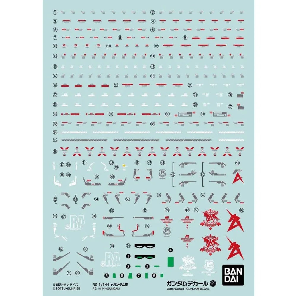Gundam Decal No. 125 for RG RX-93 Nu Gundam
